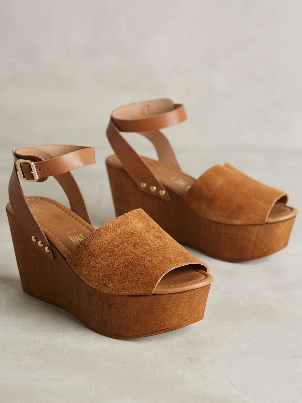 Seychelles Cognac Tan Forward Platform Wedges